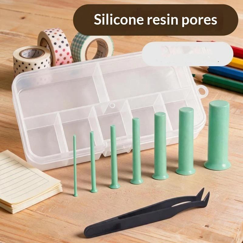 Silicone Epoxy Resin Molds Set - ชุดเครื่องมือเจาะรูเรซิน 7 ขนาด ซิลิโคนเจาะรู 2-8 มม.