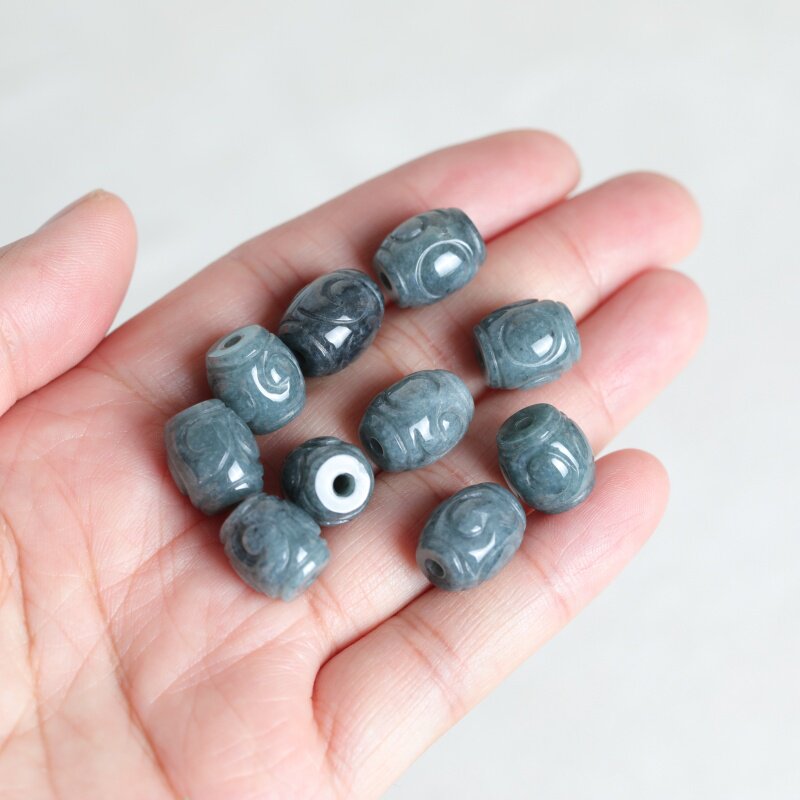 ลูกปัดหยกน้ำสีฟ้าธรรมชาติ 5 ชิ - Beading บทวิจารณ์และราคา