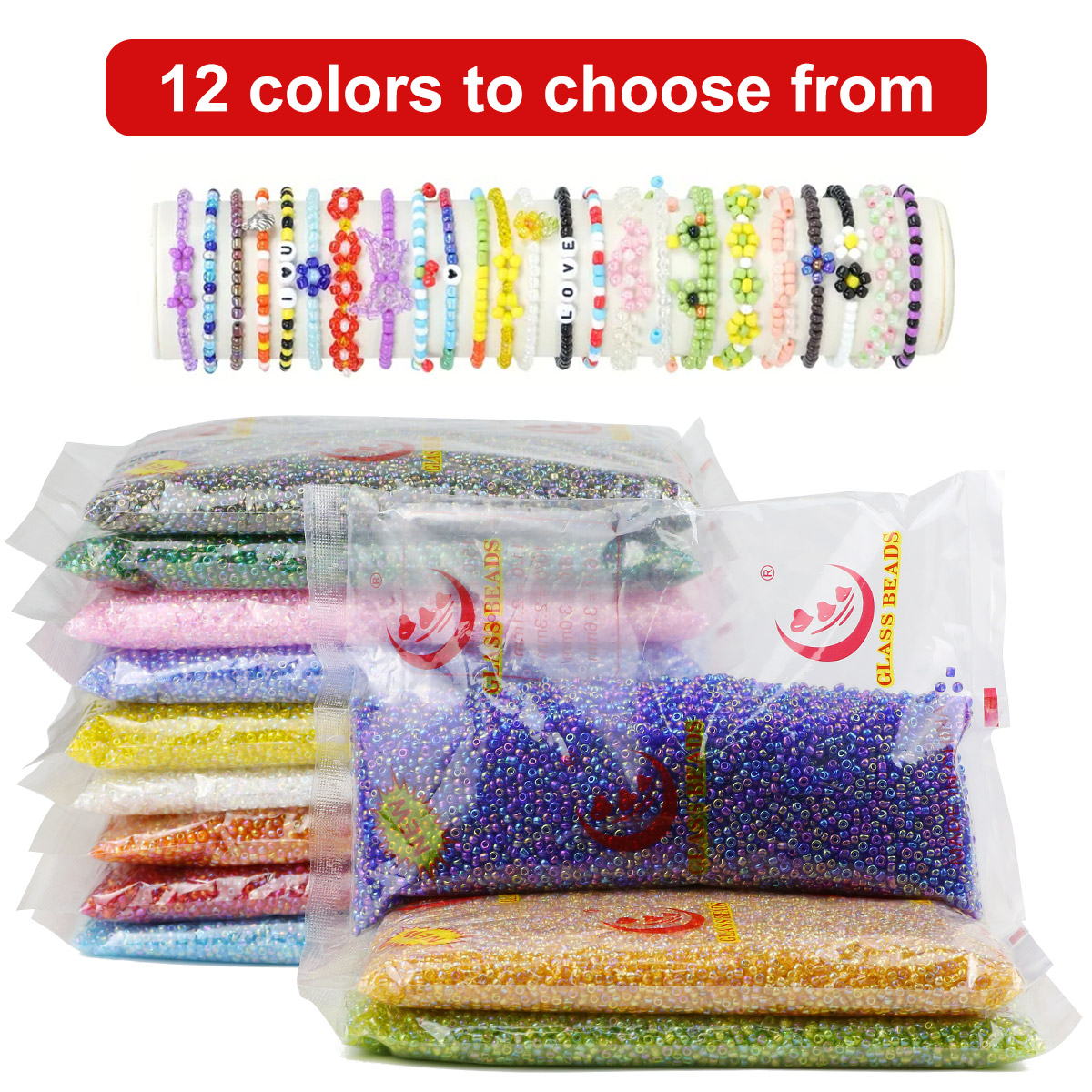 ลูกปัดเม็ดกระจกโปร่งแสงสีเอบี4 - Glass Seed Beads 2Mm Jewelry Making บทวิจารณ์และราคา