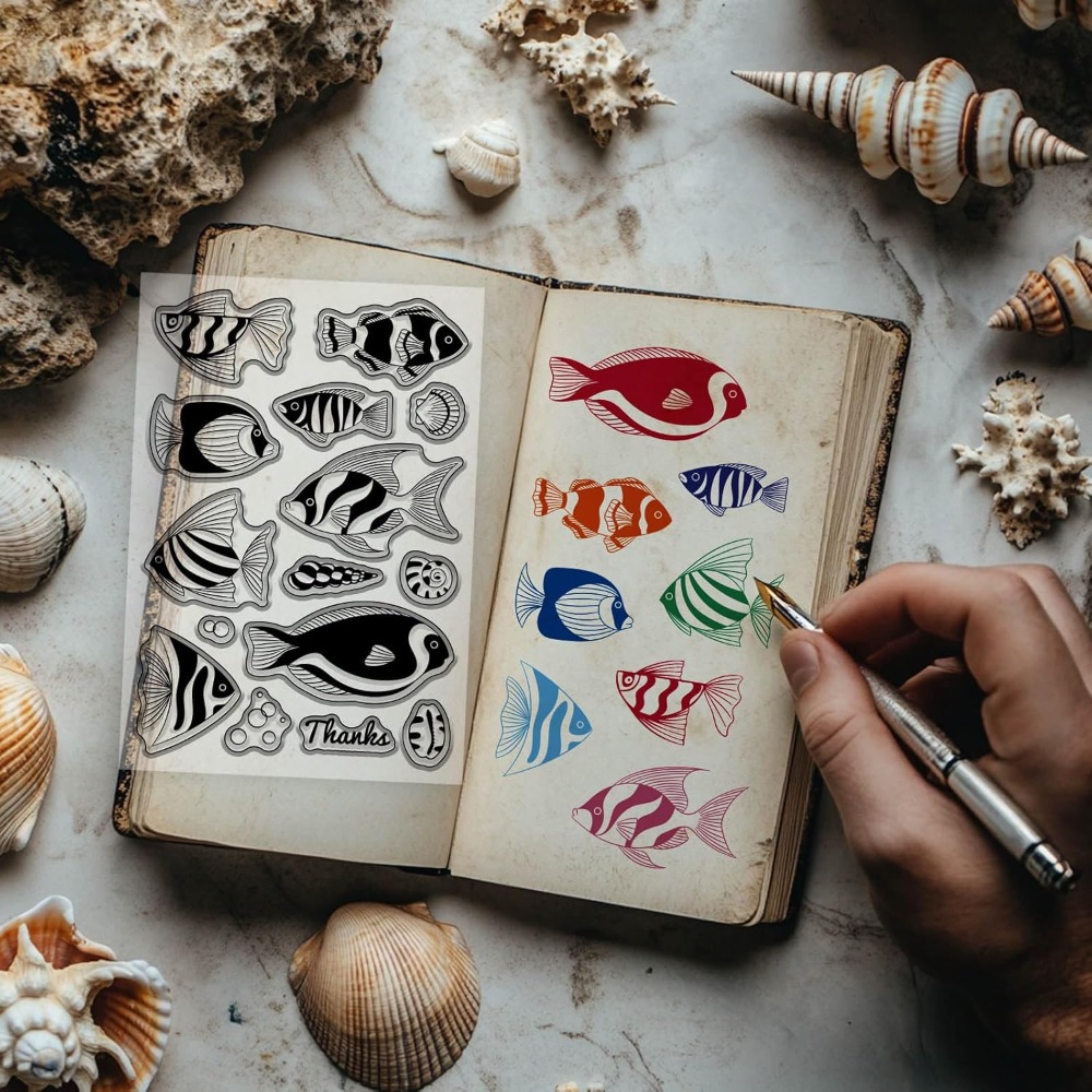 ฤดูร้อนOcean Clownfishล้างแสตม - Clear Silicone Stamps For Card Making บทวิจารณ์และราคา