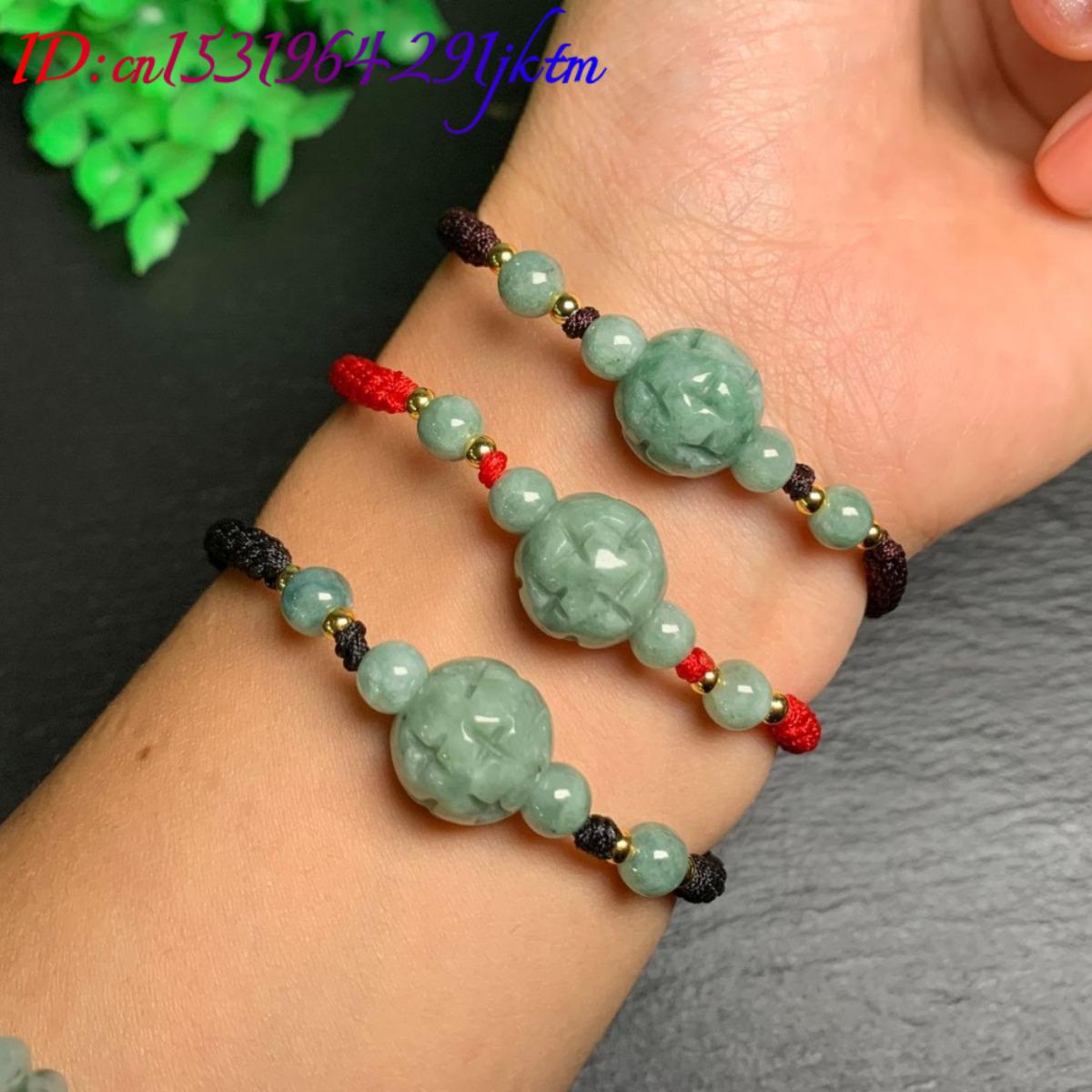 กำไลหยกพม่าแกะสลักจากหยกเจไดต์ - Beading บทวิจารณ์และราคา