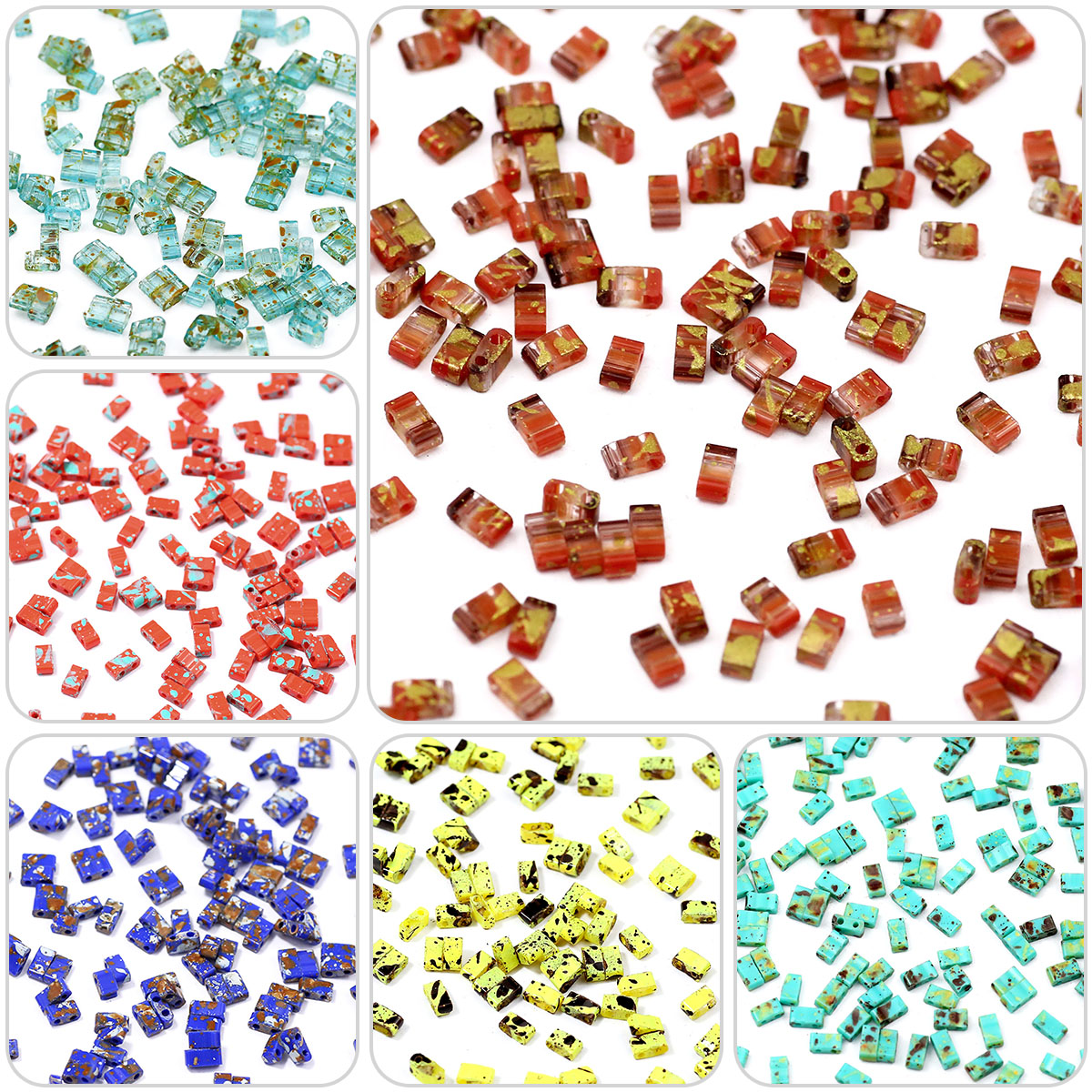 5 × 2 มม.สี Picasso คู่หลุมแก้ - Glass Seed Beads 2Mm Jewelry Making บทวิจารณ์และราคา