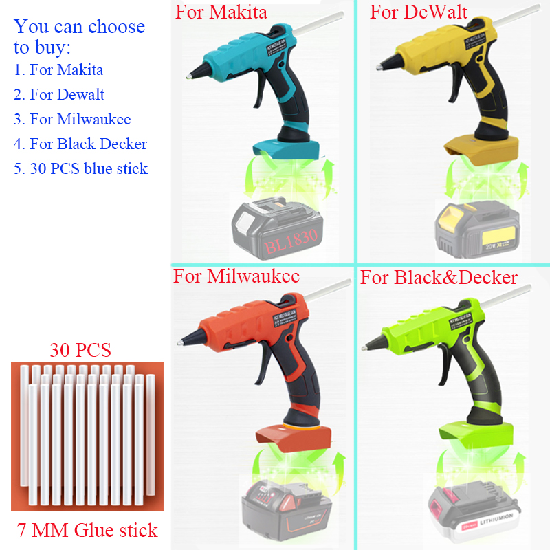 ปืนกาวร้อนไร้สาย 50W สำหรับแบต - Hot Melt Glue Gun Cordless บทวิจารณ์และราคา