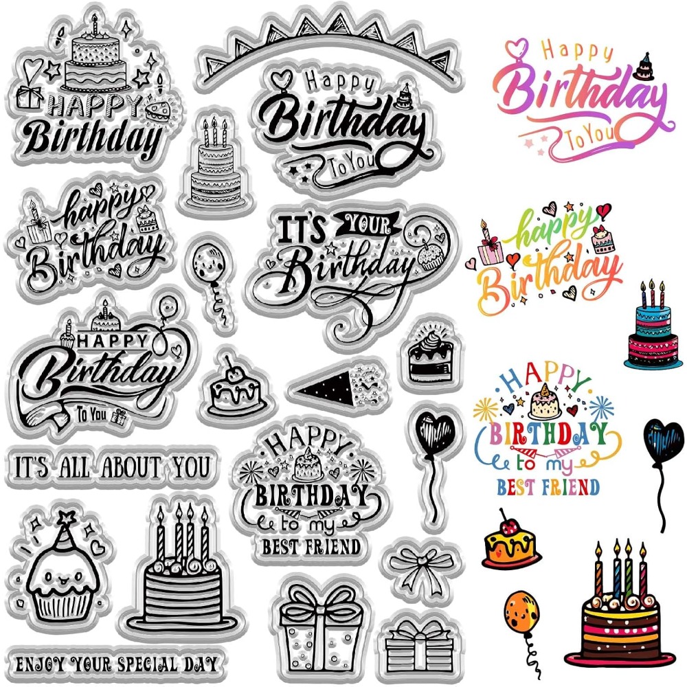 Happy Birthday ล้างแสตมป์สําหร - Clear Silicone Stamps For Card Making บทวิจารณ์และราคา