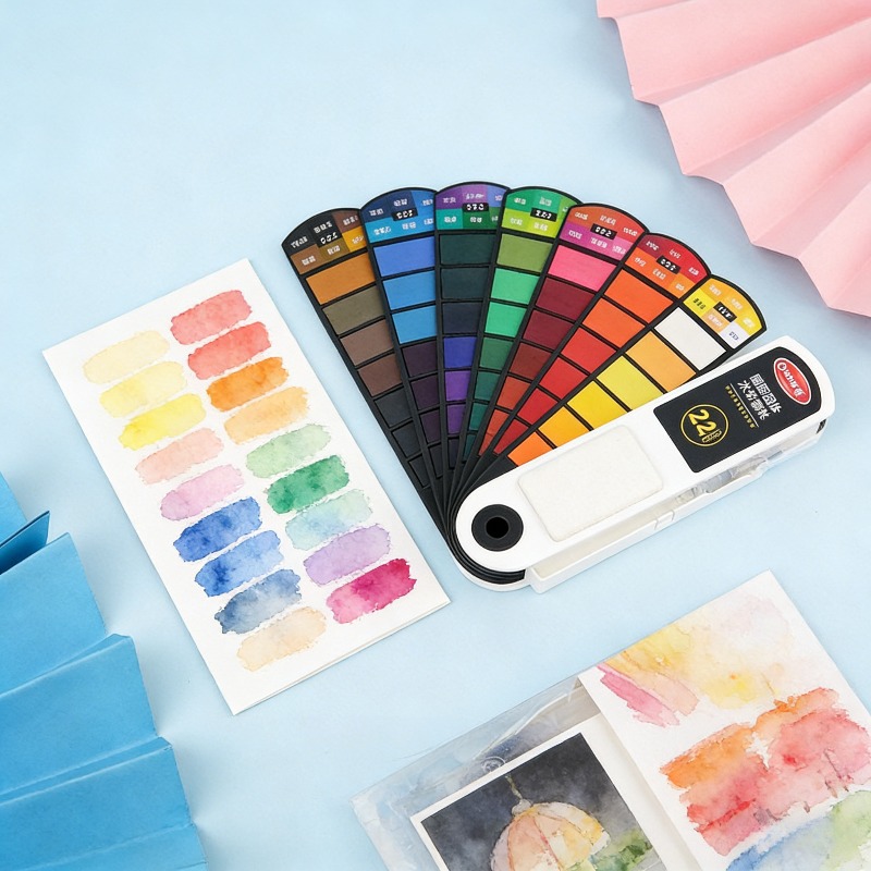 ชุดสีน้ำแบบแข็ง 18 สี พร้อมพู่ - Watercolor Paint Set Solid Pigment บทวิจารณ์และราคา