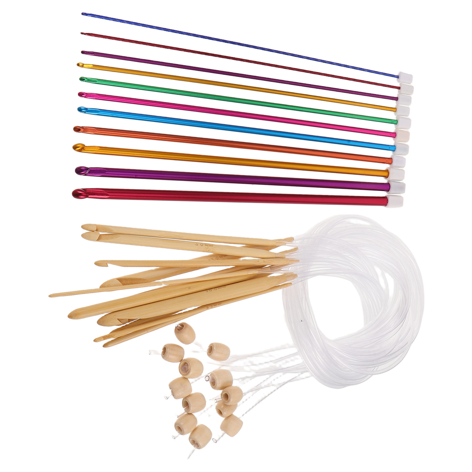ชุดเข็มโครเชต์สีสันสดใส 1 ชุด  - Wooden Crochet Hooks Ergonomic Handle บทวิจารณ์และราคา