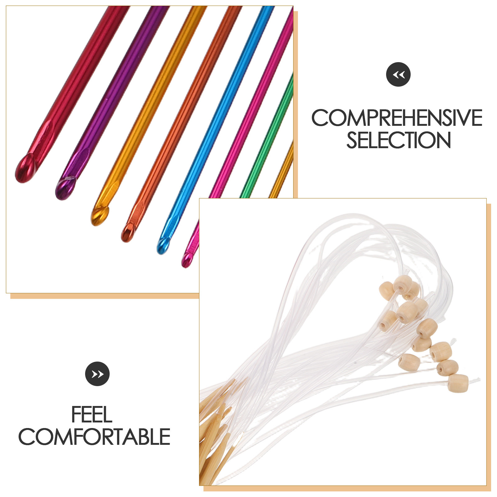 ชุดเข็มโครเชต์สีสันสดใส 1 ชุด  - Wooden Crochet Hooks Ergonomic Handle บทวิจารณ์และราคา