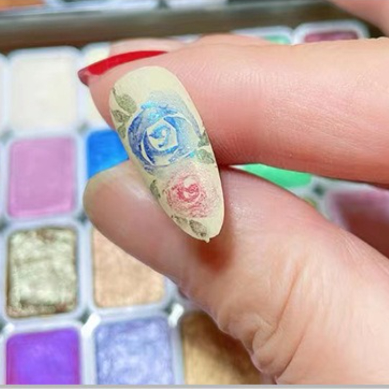 6 สีโลหะที่ละลายน้ําได้เพิร์ลส - Watercolor Paint Set Solid Pigment บทวิจารณ์และราคา