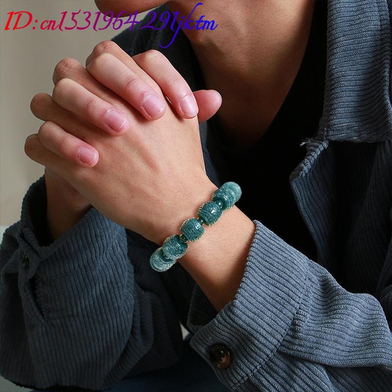 กำไลข้อมือหยกพม่าธรรมชาติแกะสล - Beading บทวิจารณ์และราคา