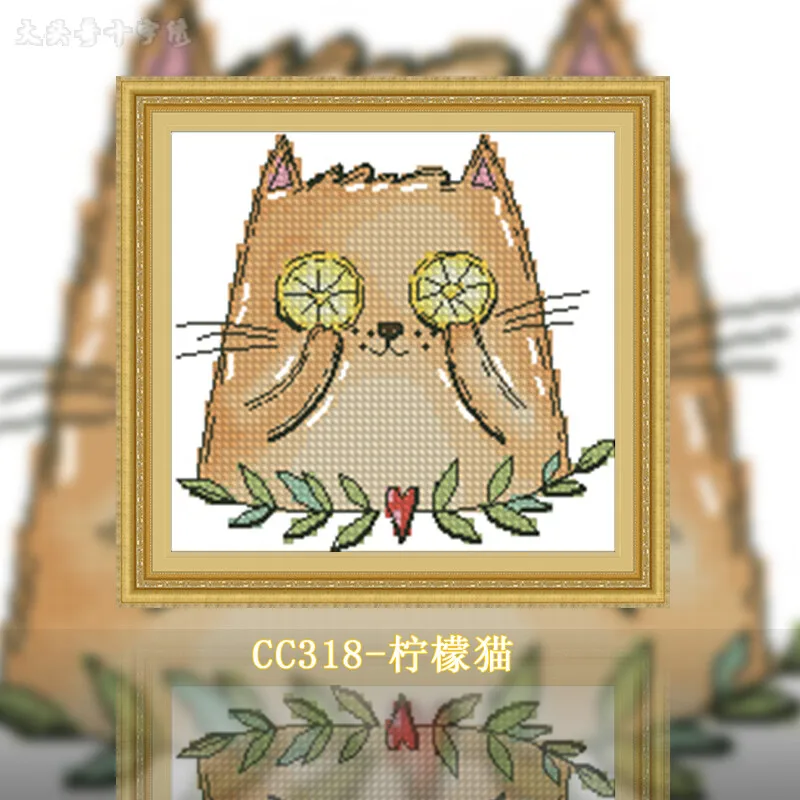 [CC318-แมวเลมอน] |   ชุดปักครอ - Cross Stitch Stamped Kits Beginners บทวิจารณ์และราคา