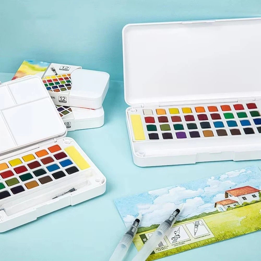 ชุดสีน้ำแบบแข็ง 12/18/24/36 สี - Watercolor Paint Set Solid Pigment บทวิจารณ์และราคา