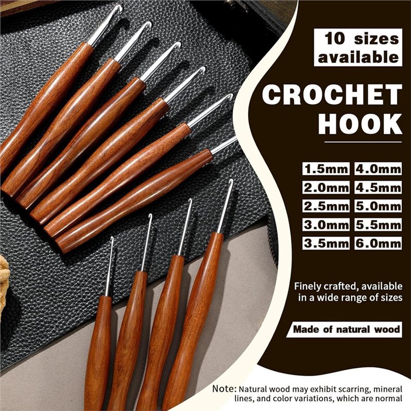 AS94-5 ชุดเข็มโครเชต์ 5 ชิ้น,  - Wooden Crochet Hooks Ergonomic Handle บทวิจารณ์และราคา