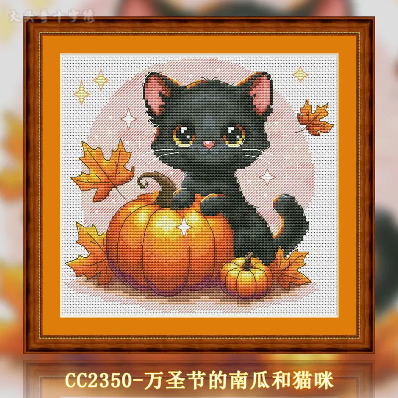 [CC2350- ฟักทองและแมวสำหรับฮาโ - Cross Stitch Stamped Kits Beginners บทวิจารณ์และราคา