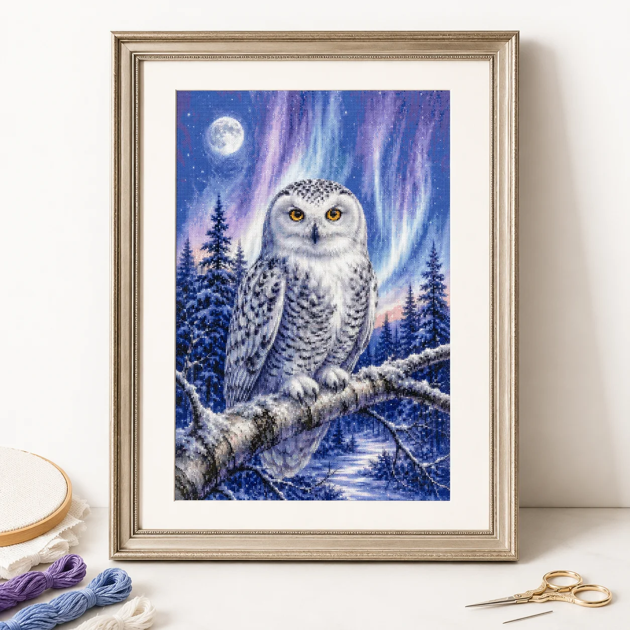 [ZZ8820-นาฬิกาฤดูหนาว ลายฮูก]  - Cross Stitch Stamped Kits Beginners บทวิจารณ์และราคา